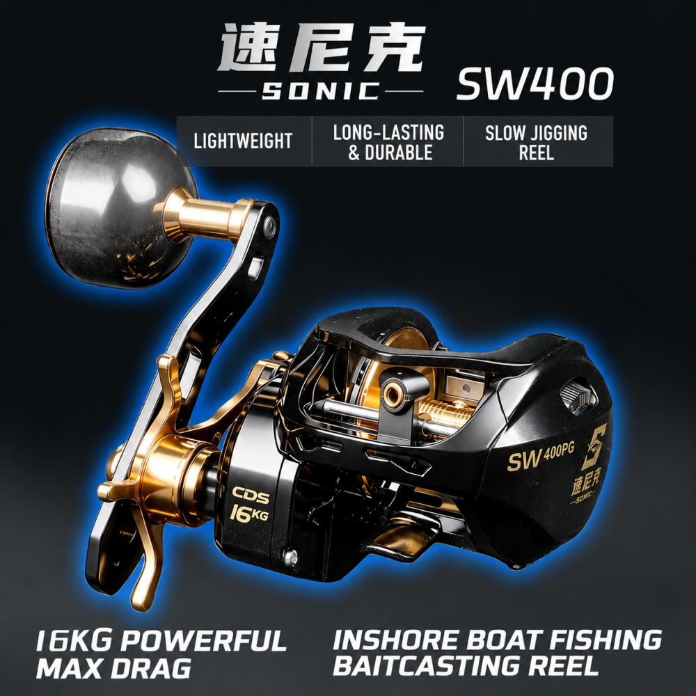 Trolling Reel - Saltwater Jigging Baitcasting Reel 16kg Drag