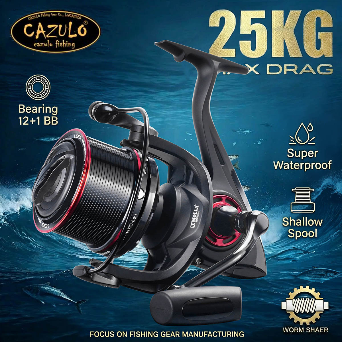 CAZULO Long Cast Spinning Reel - Reel Drag Knob review and price